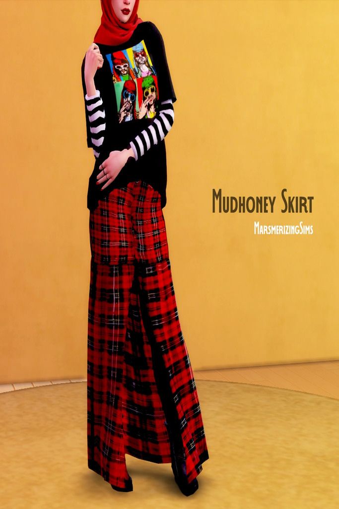 full length plaid grunge skirt