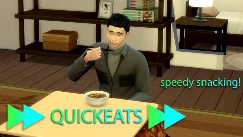 Screenshot of a sim eating faster