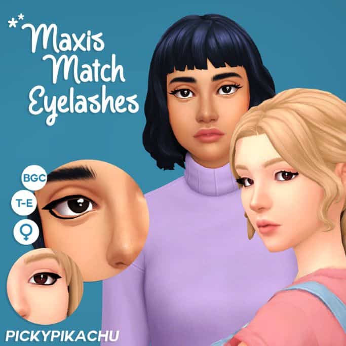 maxis match eyelashe set