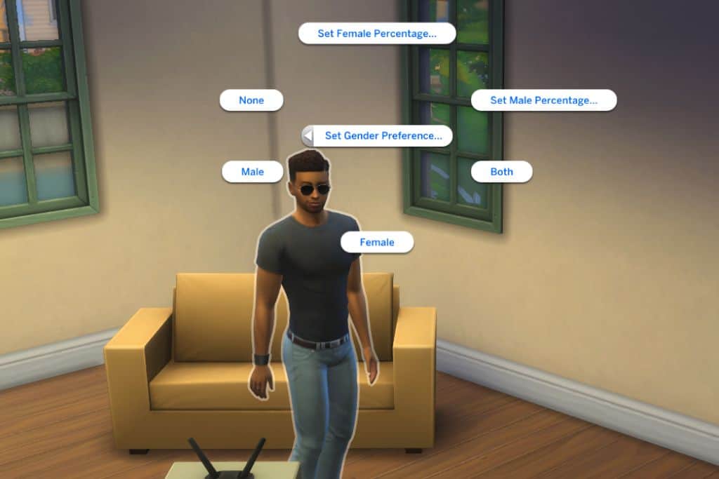 screenshot sim choosing gender preference