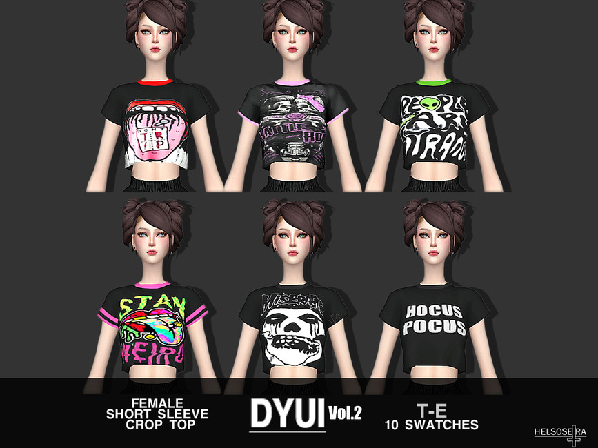 Graphic grunge crop top tees