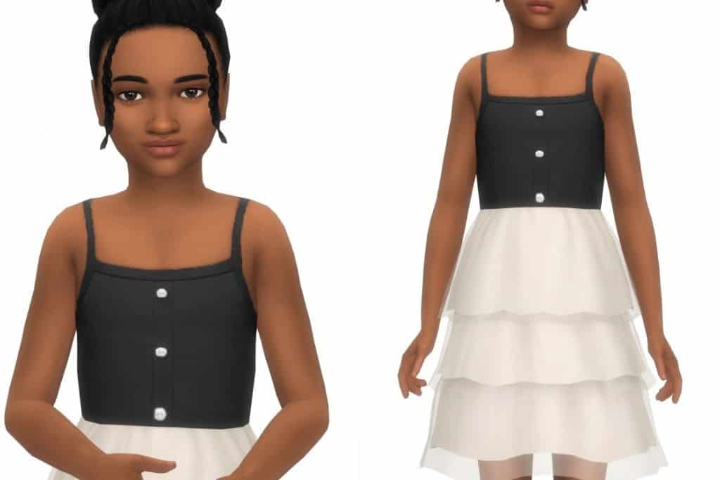 sims 4 girls layered dress cc