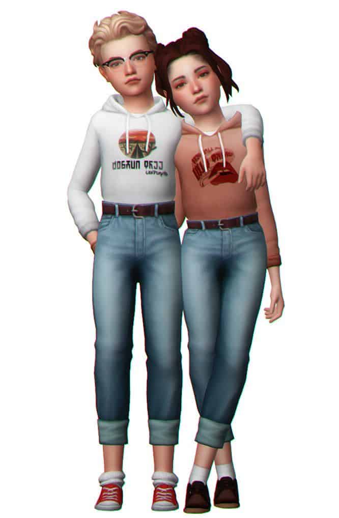 sims 4 unisex sweater & jeans outfit