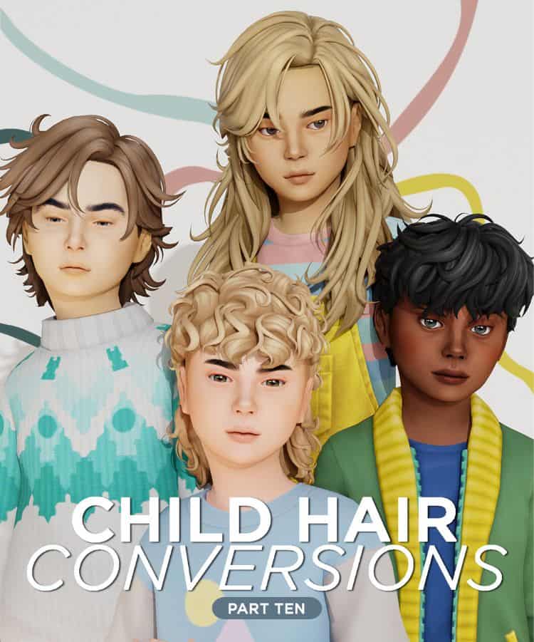 four male sims with different hairstyles