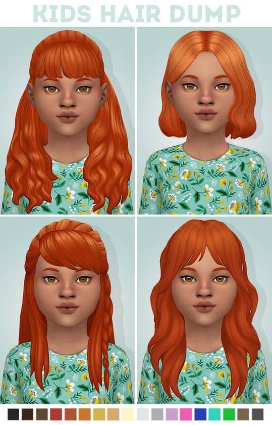 4 girls hairstyles custom content set