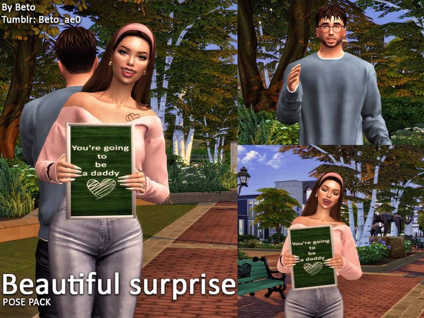 sim girl surprising boyfriend with pregnancy news