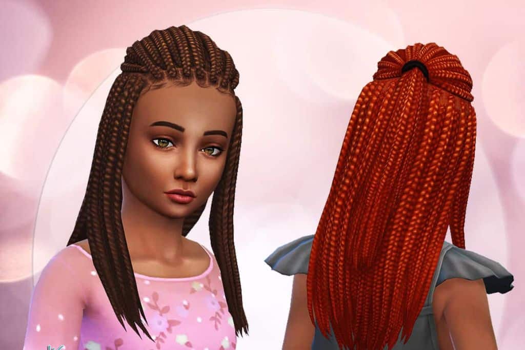 sims 4 girls braided textured hair