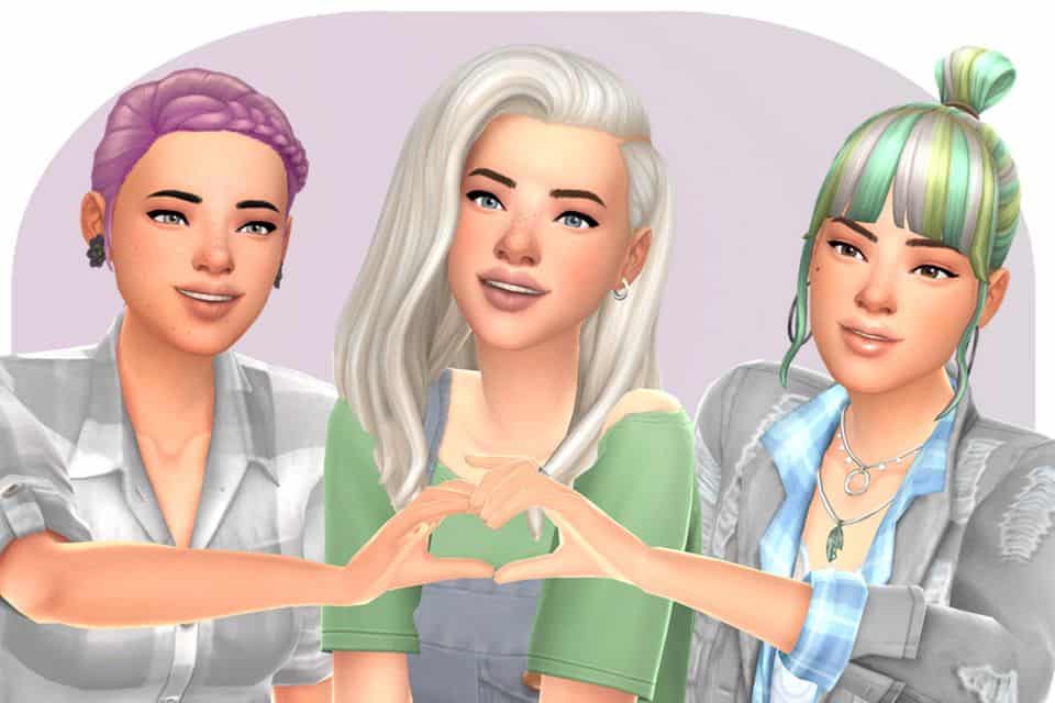 sims friends making heart shaped hands