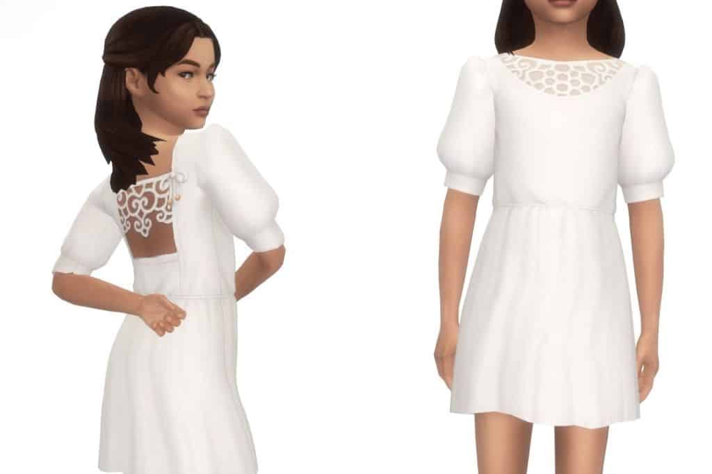 sims 4 girls white dress with lace