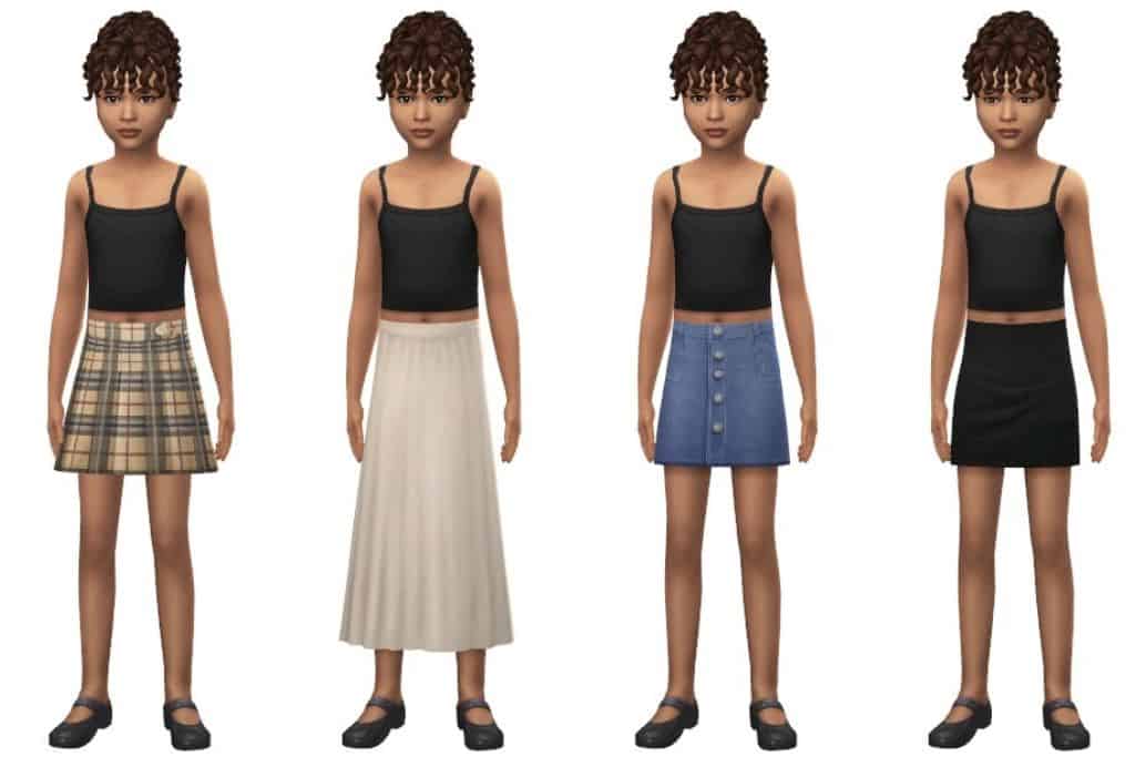 sims 4 girls four piece skirt collection