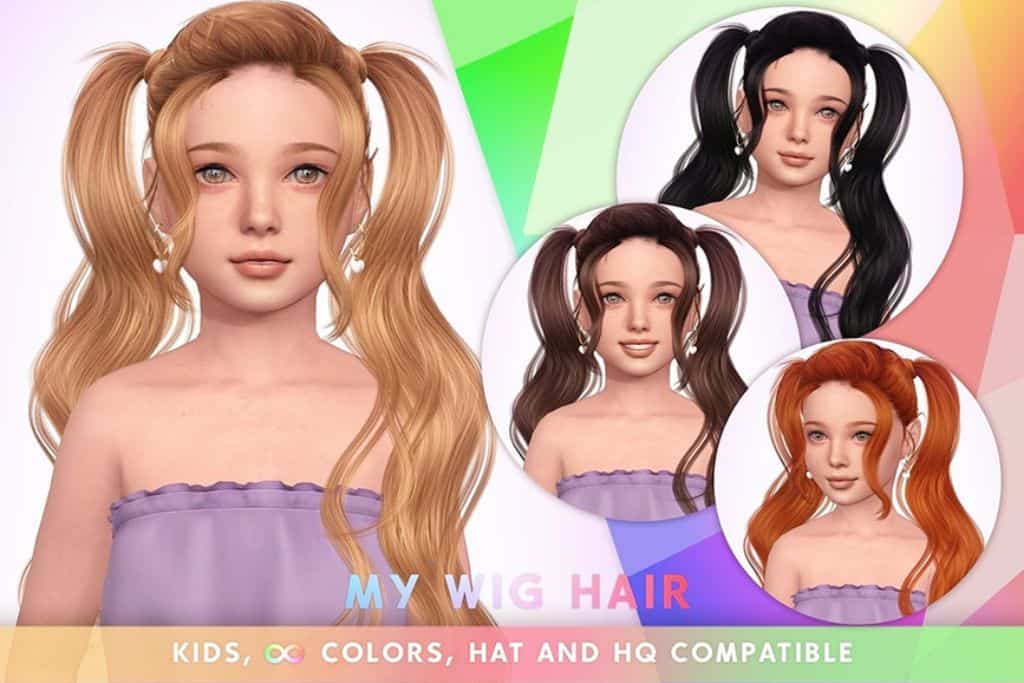 sims 4 girls pigtails hairstyle