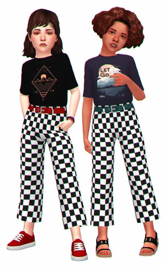 sims 4 unisex checkered pant outfit