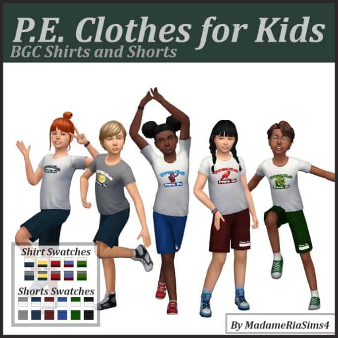 sims 4 kids p.e. oufits