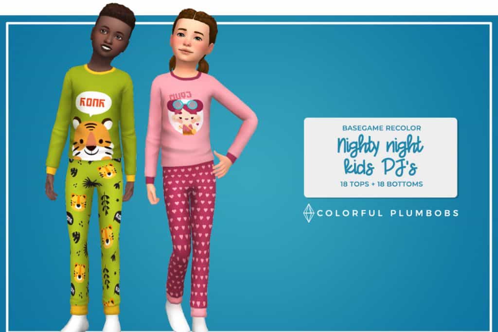 sims 4 kids pajama sets