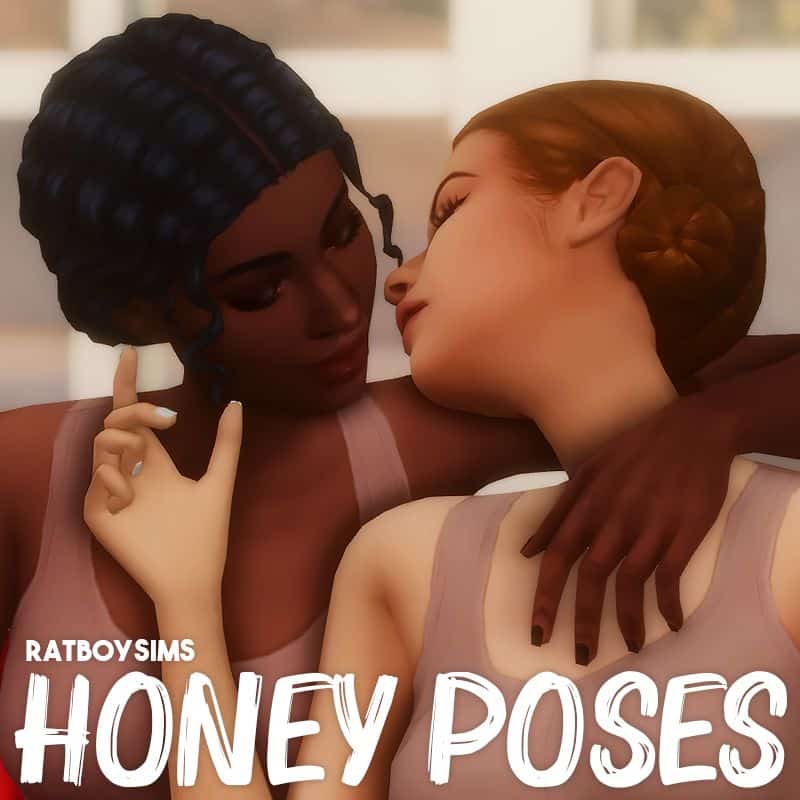 two sim women about to kiss