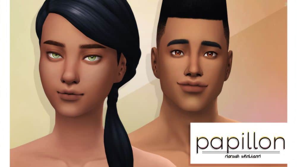 male & female sims with smooth faces