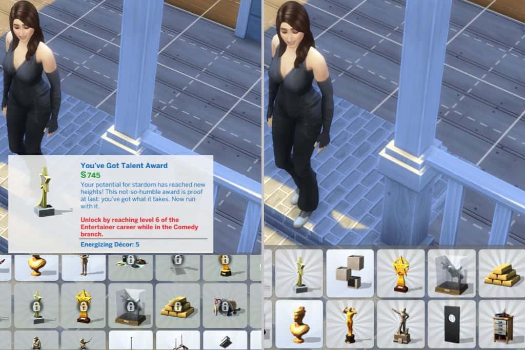 before and after pictures of unlocked items in sims 4