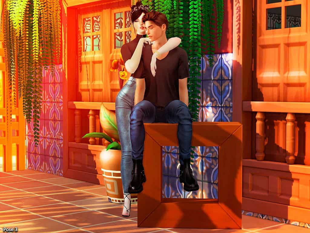 sims couple model posing