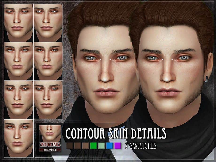 male sims displaying his skin coutour details