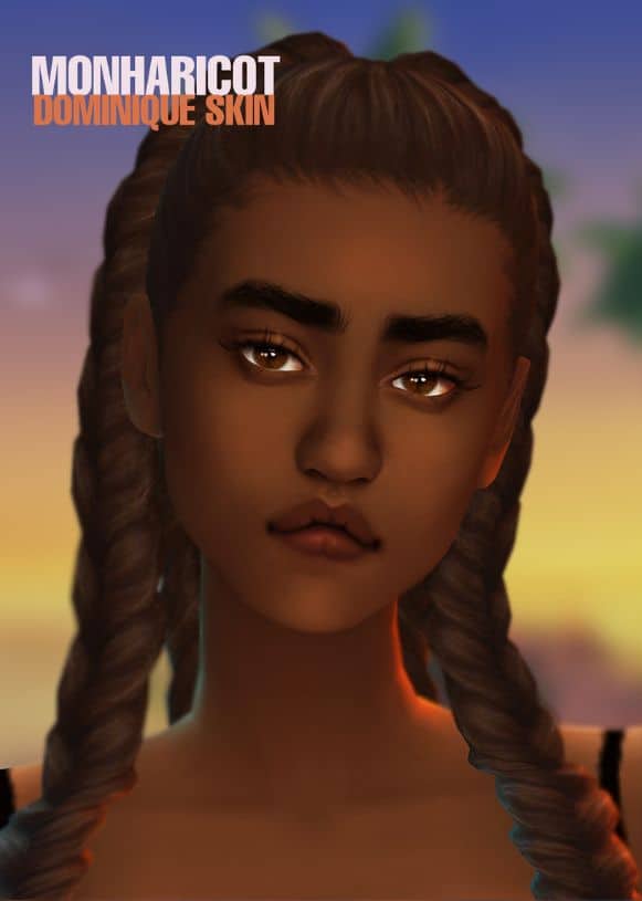 black female skin with smooth, clear skin