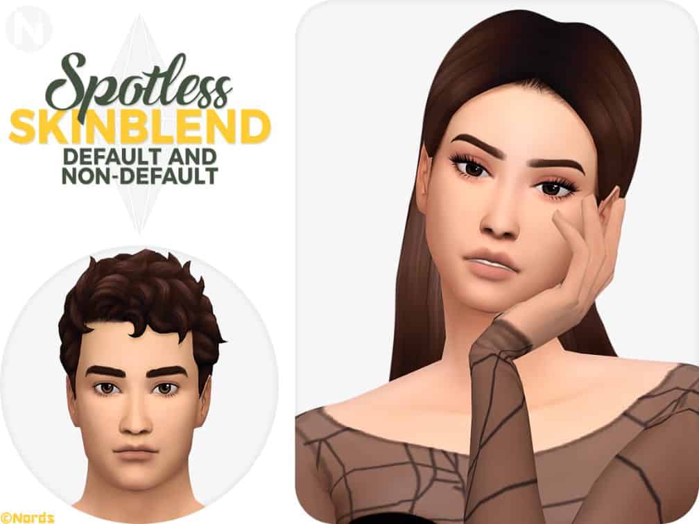 man & woman sims with spotless faces