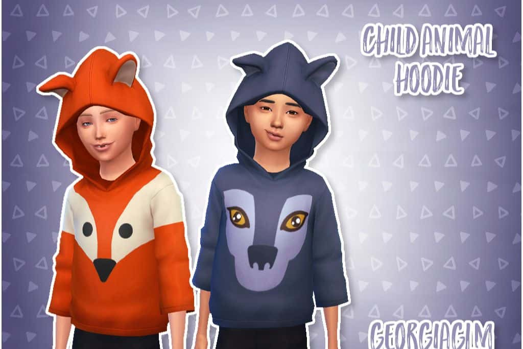 sims 4 kids animal hoodies cc