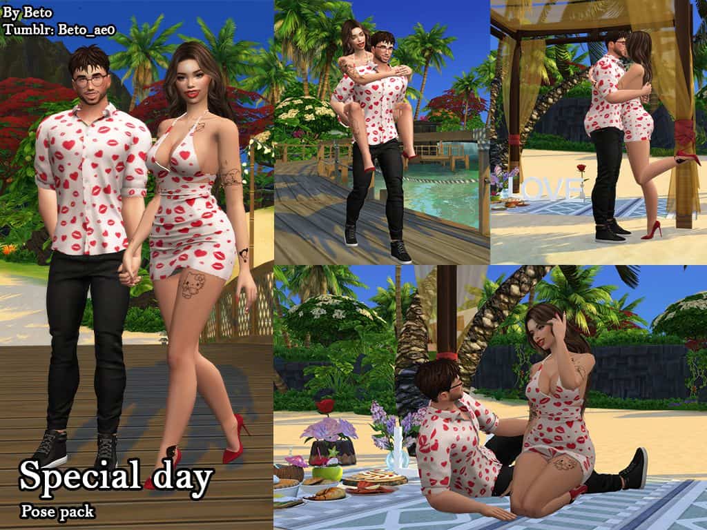 sim couple enjoying tropics