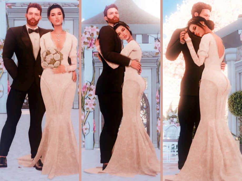 sim couple wedding poses