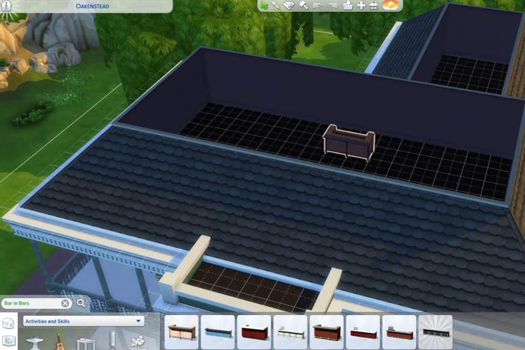 screenshot hiding bar in sims 4 house attic