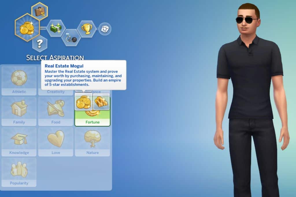 screenshot sims 4 cas setting real estate mogul trait