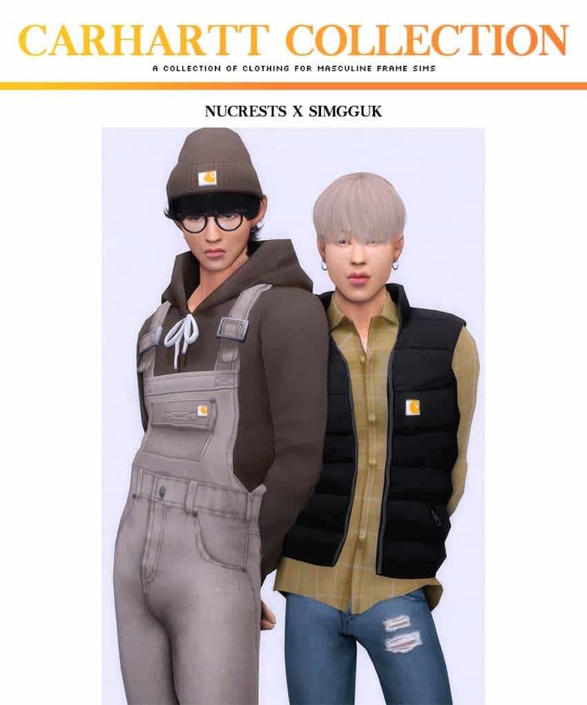 sims 4 male overalls puffy vest