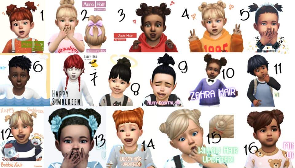 collage of toddler hairstyles