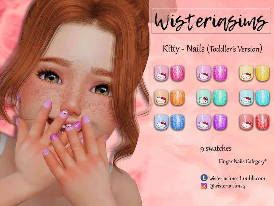girls toddler kitty nails