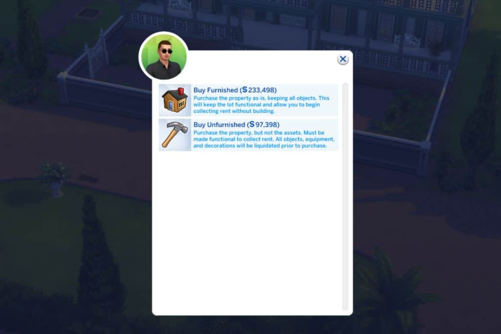 screenshot buying sims 4 real estate