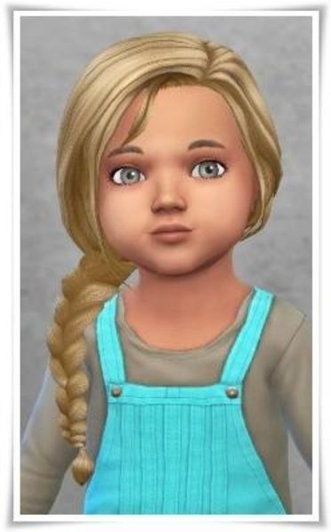 toddler girl with long braid