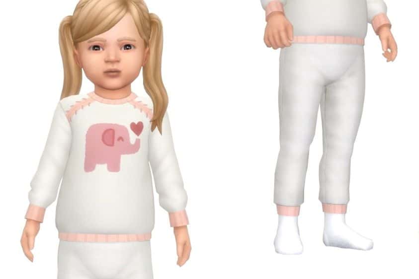 toddler girl with elephant sweater set
