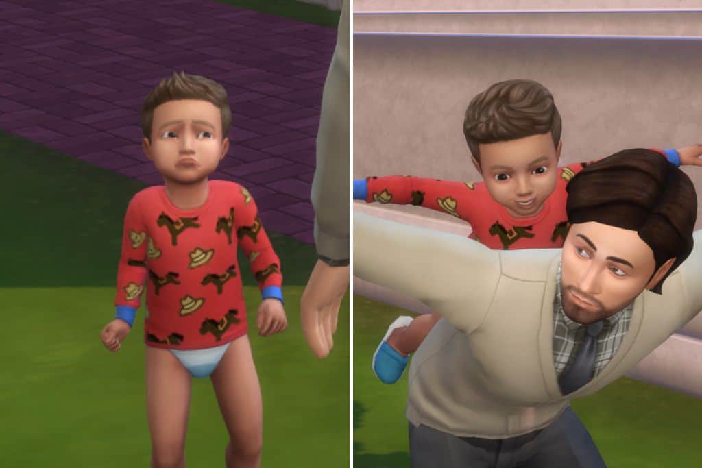 sad toddler then playful after sims 4 toddler cheats