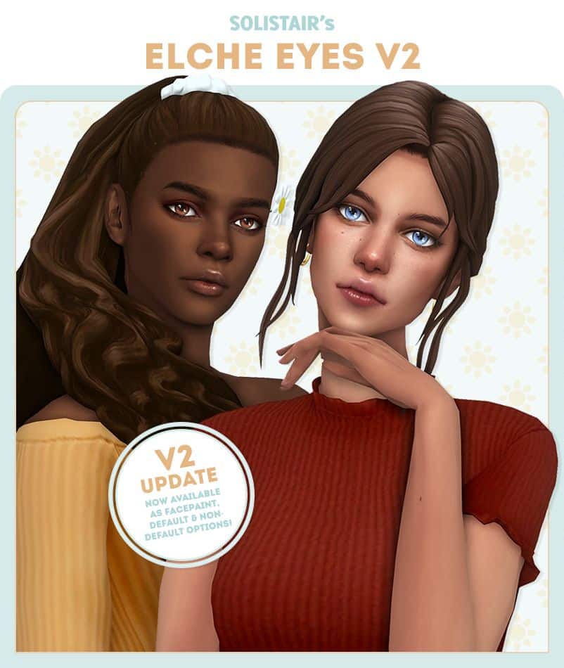 sim women with brown and blue eyes posing