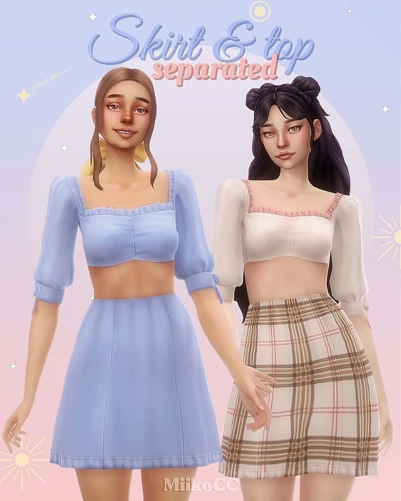 sims 4 teen cc skirts short top