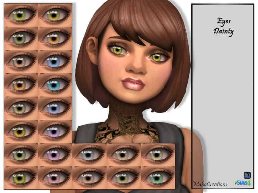 sim girl with large green eyes