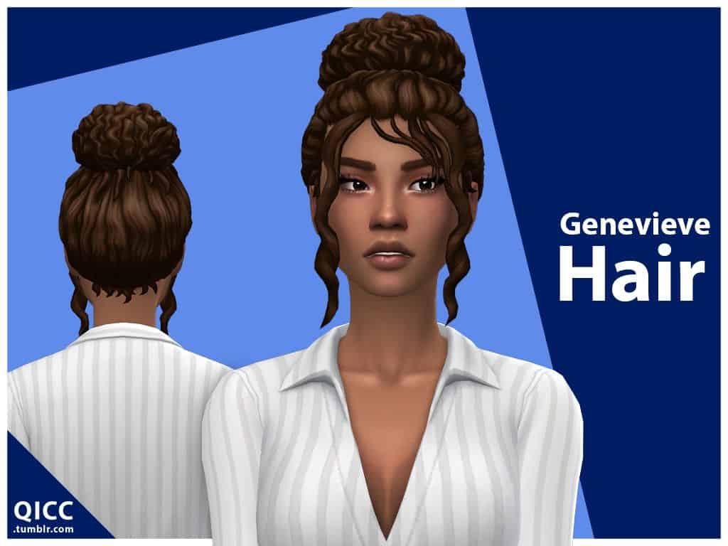 sims woman with hair in bun