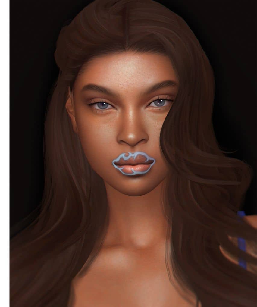 sims 4 black women with blue colored lips