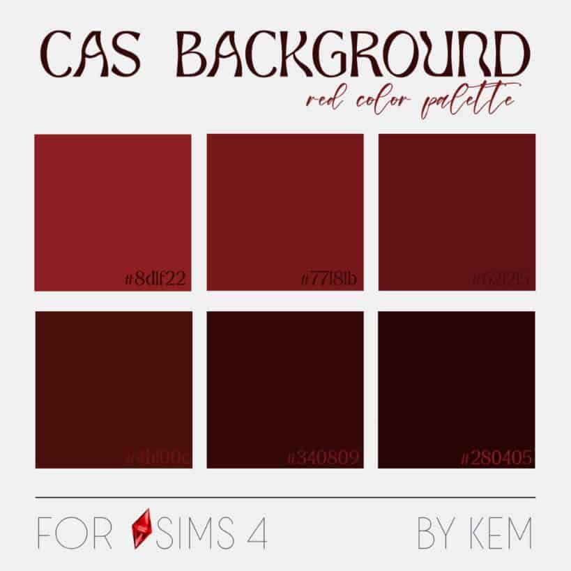 collage of six red color CAS backgrounds