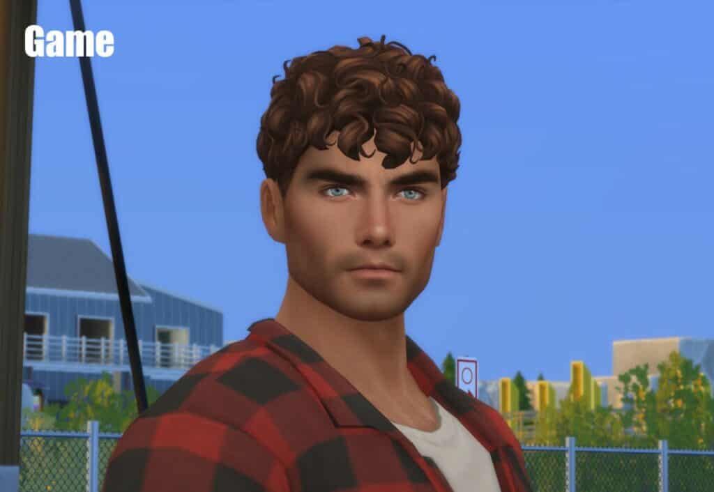 male sim with short front curls