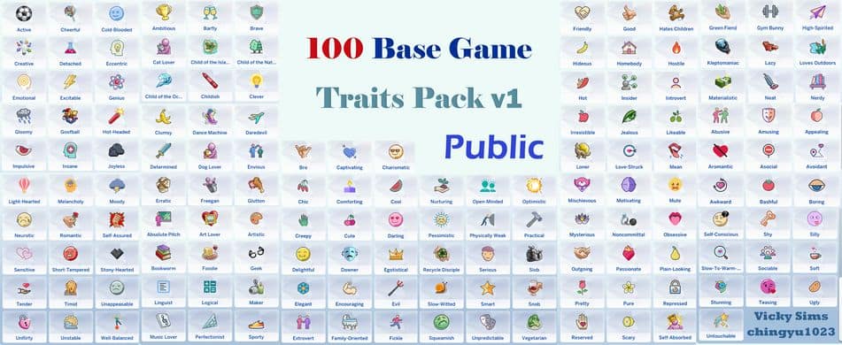 sims 4 trait pack with 100 traits