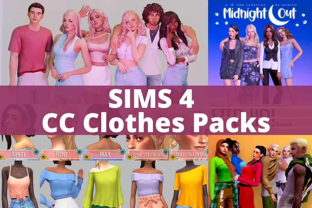 sims cc clothes packs collage