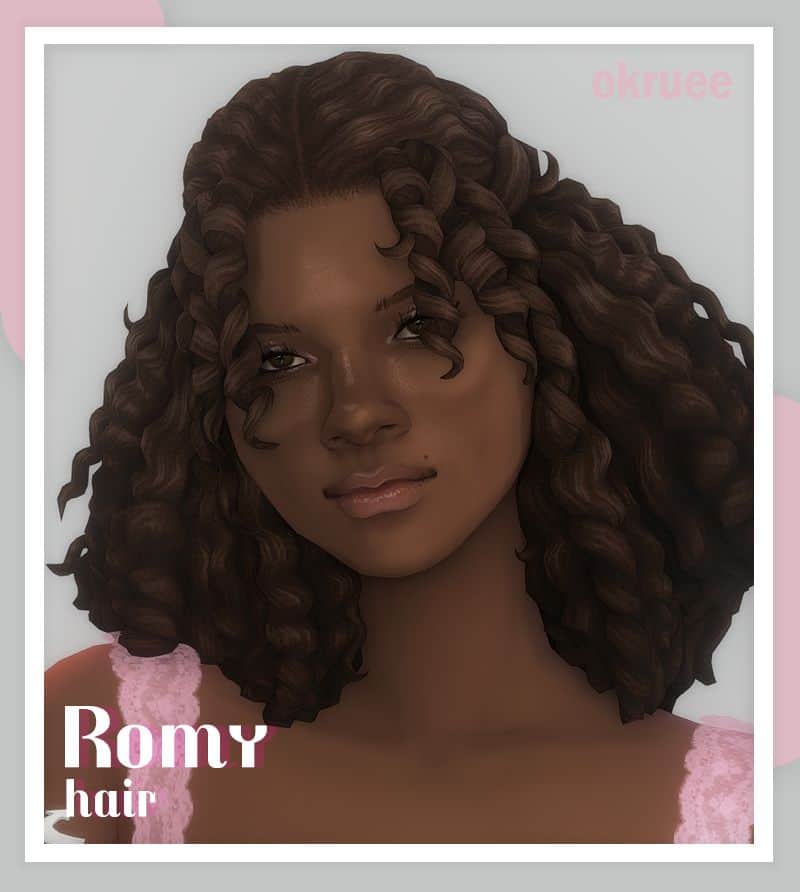 black female sim with tight curls