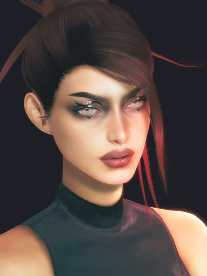 closeup view women sims 4 eyebrows