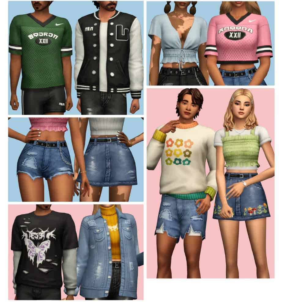 collage of teen clothing
