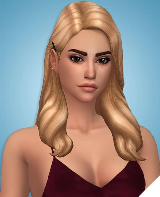 long blonde hair on sim woman